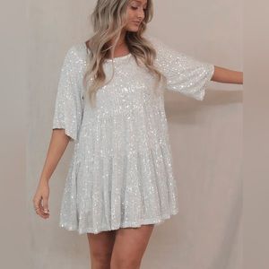 Silver Sequin Dress
